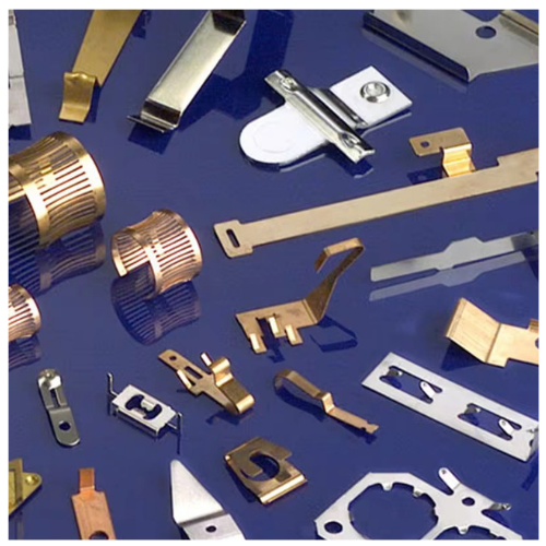 Custom battery contact spring leaf clips made from copper and brass