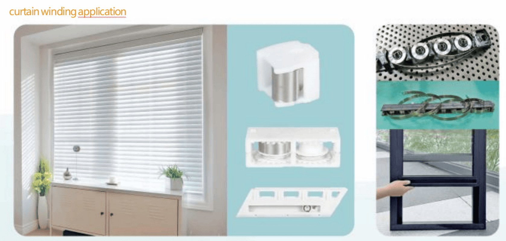 Constant force flat spring for cordless roller shade by Seme Hardware