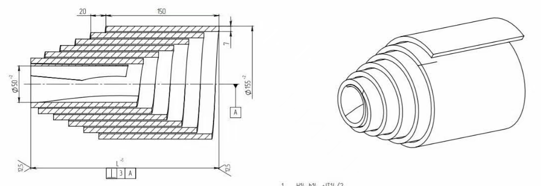 Telescopic spring thickness 6mm width 90mm coil detail