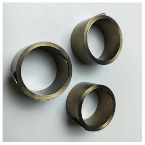 Stainless steel constant force spring used for cable retraction and tension control in industrial applications Stainless steel constant force spring used for cable retraction and tension control in industrial applications