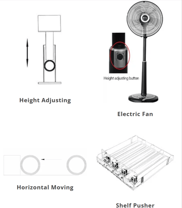 Variable force spring for shelf pusher systems providing smooth and controlled pushing force spring