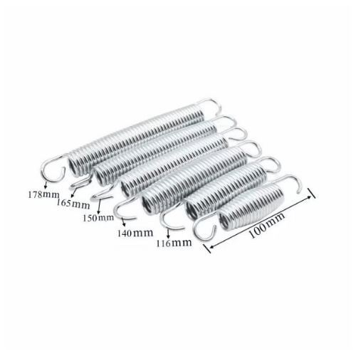 galvanized trampoline spring installed on trampoline frame trampoline spring tension diagram showing bounce mechanism rusty uncoated spring vs galvanized trampoline spring comparison electro galvanized vs hot dip galvanized vs zinc chromate trampoline springs trampoline spring hook types full loop extended hook tapered end different size galvanized extension springs for trampoline 4 to 10 inch salt spray test and pull strength test for galvanized trampoline springs galvanized extension springs used in fitness equipment garage door agricultural machinery furniture Seme Hardware contact QR code and spring sample box