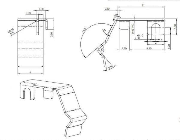 stainless steel spring clip for battery contact on PCB