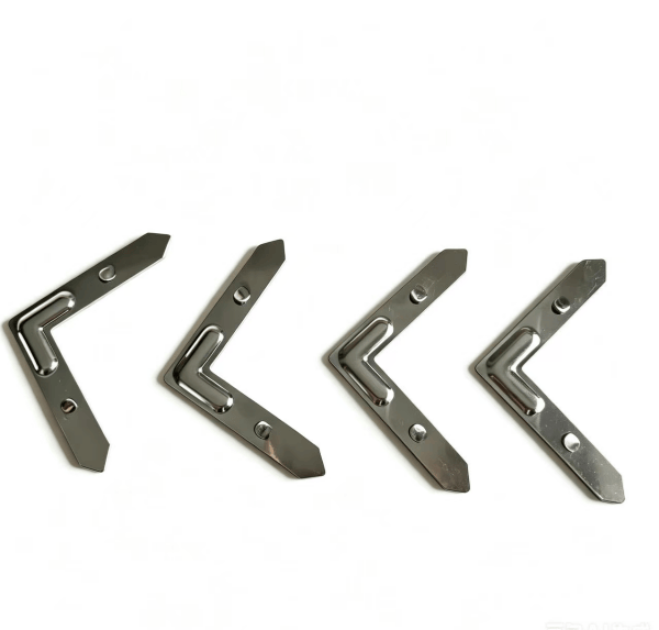 Custom stamped zinc plated V-shape spring clip bracket technical drawing for photo frames and filter frames