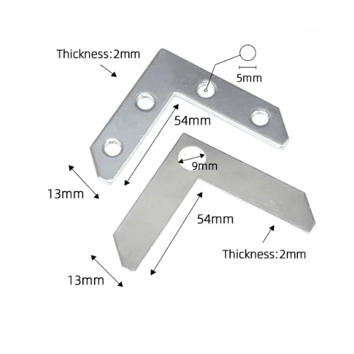 Custom stamped zinc plated V-shape spring clip bracket technical drawing for photo frames and filter frames