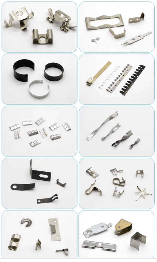 Custom stamped zinc plated V-shape spring clip bracket technical drawing for photo frames and filter frames