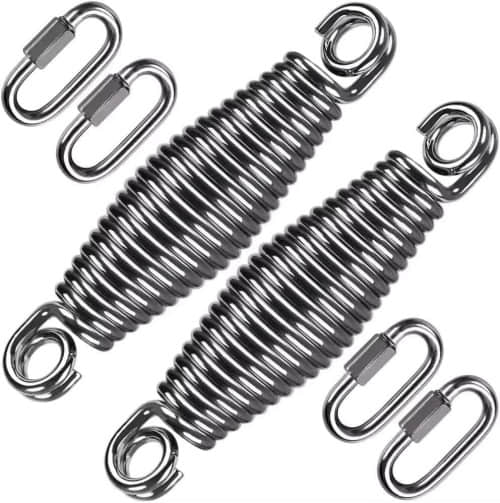 Heavy-duty extension spring for safe hanging applications – hammock, punching bag, aerial yoga Heavy-duty extension spring for safe hanging applications – hammock, punching bag, aerial yoga