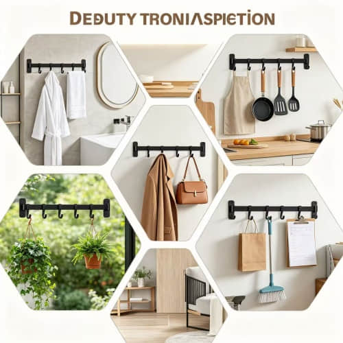 Wholesale black chrome bathroom hanging hooks multi-use combination style 360mm