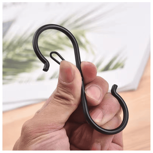 Heavy Duty S Hooks with Safety Buckle | Black Electrophoretic Metal Hooks | SEME Hardware