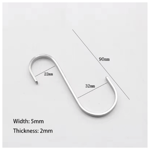 Heavy Duty Flat S Shaped Hooks | Stainless Steel Hangers for Kitchen & Closet | SEME Hardware Heavy Duty Flat S Shaped Hooks | Stainless Steel Hangers for Kitchen & Closet | SEME Hardware