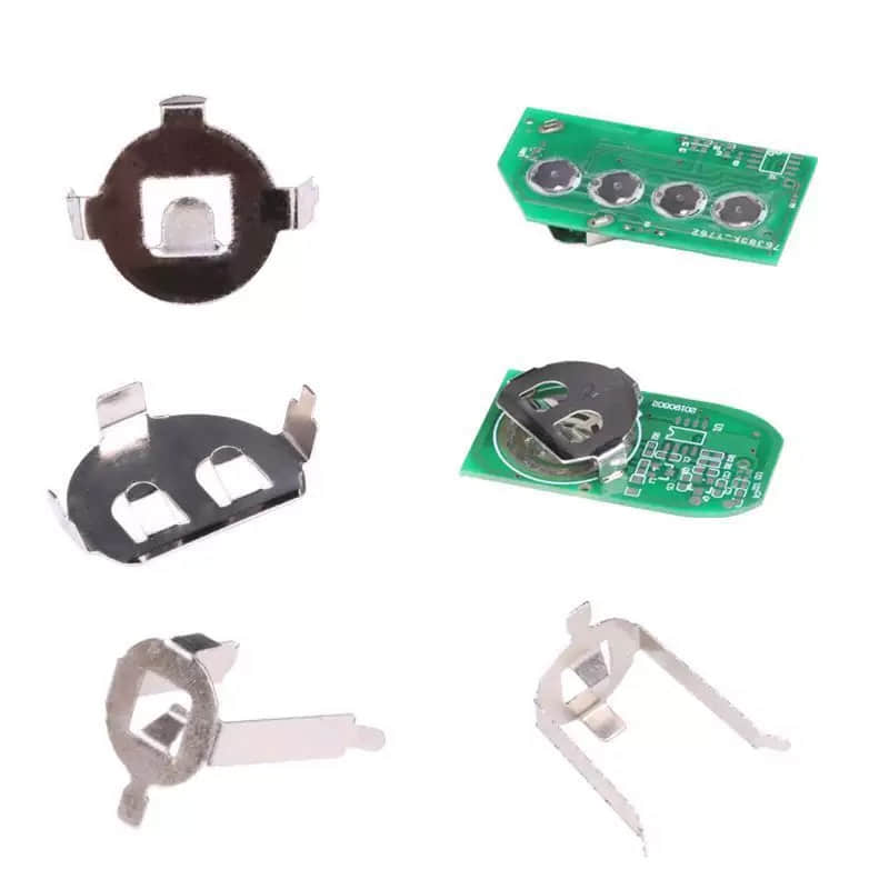 stainless steel spring clip for battery contact on PCB