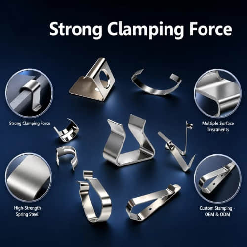 Custom Stamped Metal Clips Manufacturer | V Clips, R Clips & Spring Clips