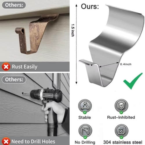 304 Stainless Steel Soffit Hook | No-Drill Vinyl Soffit Seam Clip – Custom OEM 304 Stainless Steel Soffit Hook | No-Drill Vinyl Soffit Seam Clip – Custom OEM