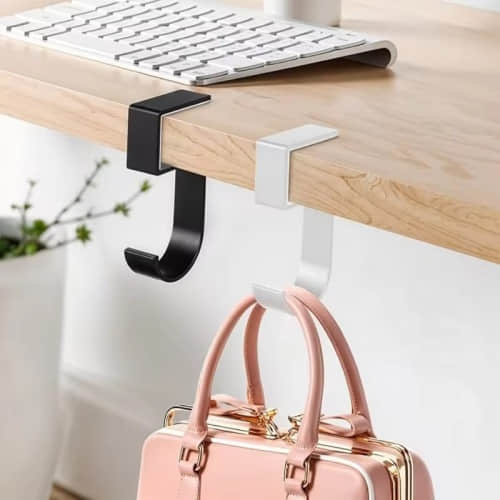 No Drill Metal Desk Bag Hook | Custom OEM Table Edge Clip Manufacturer
